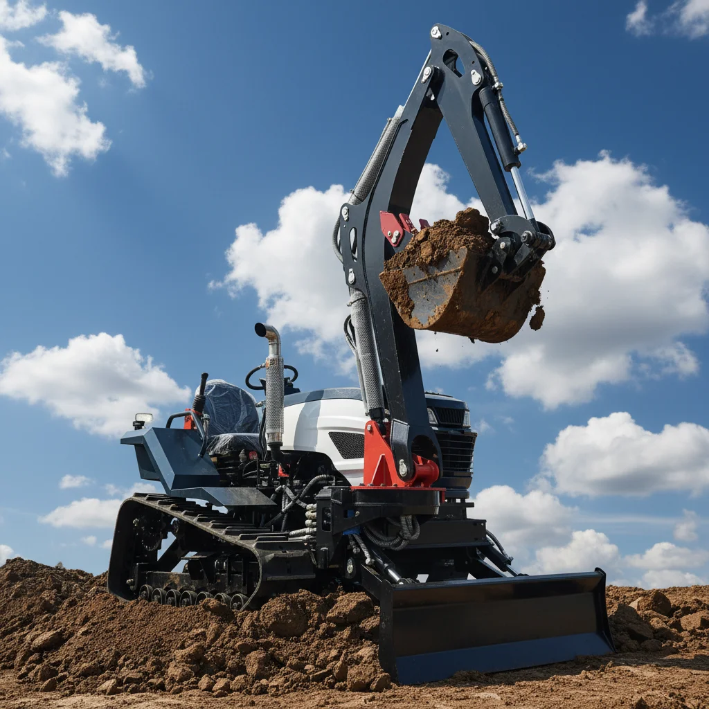 

CE Certified Custom 25HP Tracked Tractor with Front Loader Tiller Ditcher Excavator Dozer Farm Garden Use