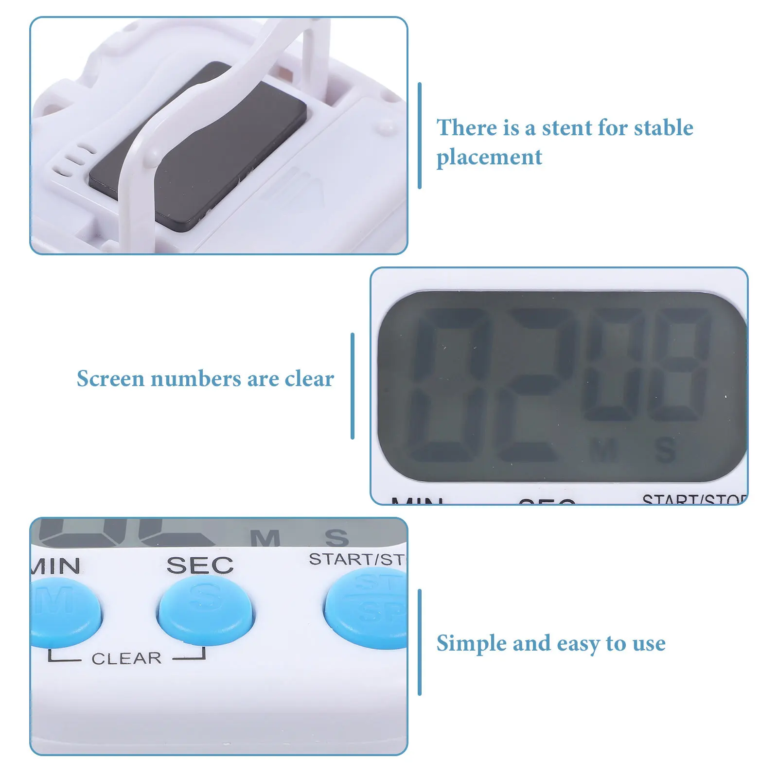 

Small Kitchen Digital Timer Compact ABS Material Lightweight Cooking Baking Study Multifunctional Countdown Timer