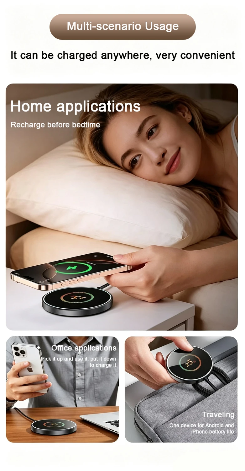Neues Qi2.2 Magnetisches Ladegerät für 25W Super Wireless Schnellladung für iPhone 18 17 16 15 14 13 12 Pro Max Samsung S25 S24 S23 – Detail 5