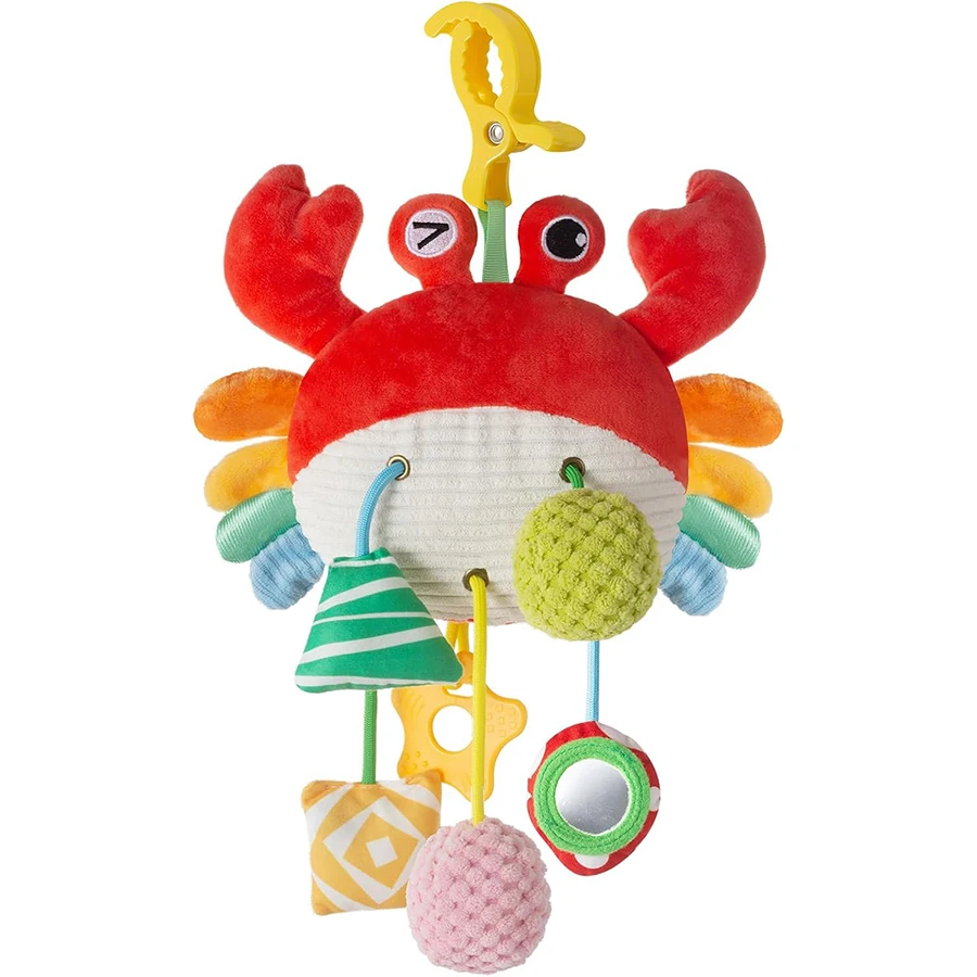 ของเล่นติดเบาะรถยนต์สำหรับเด็กทารก 0-6 เดือน, ของเล่นติดรถเข็นเด็กพร้อมคลิปหนีบใช้งานสะดวก, ของเล่นติดเบาะรถยนต์แบบแขวน มีเสียงดังเอี๊ยด มีกระจกสำหรับเด็กทารก