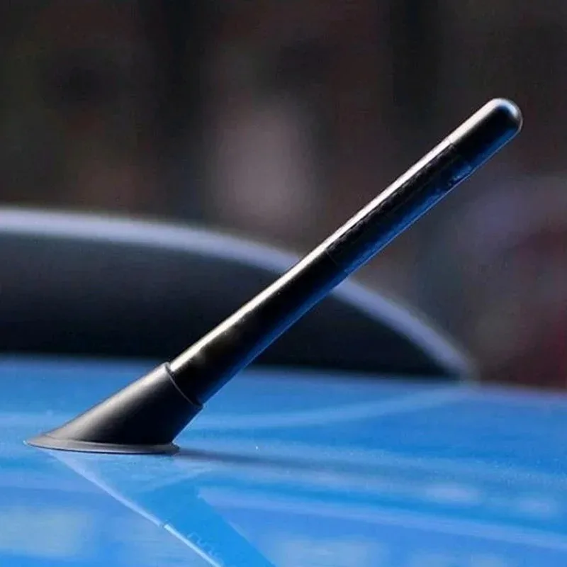 Antena Mobil Serat Karbon Pendek untuk Pengganti Sinyal Radio AM/FM, Penguat Sinyal Eksterior untuk Cuci & Styling Mobil