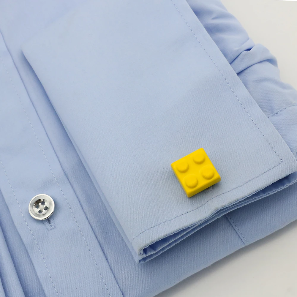 Block Cufflinks Muti-color Bricks Design Blue Red Black 9 Colors Option Copper Novelty Cuff Links Wholesale&retail