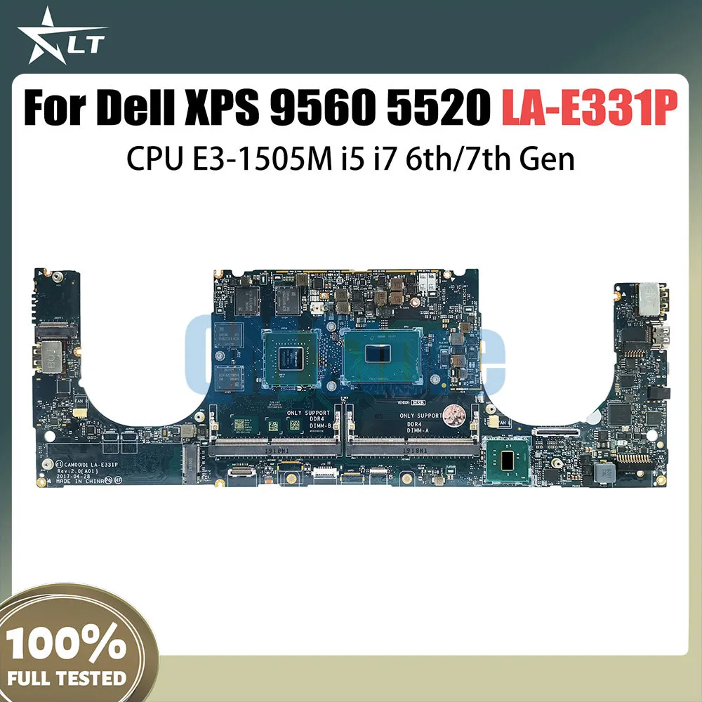 

LA-E331P Mainboard For Dell 5520 9560 Notebook 0YH90J 0GDXD5 0HW7C4 0V90XP 03YC22 Laptop Motherboard E3-1505M i5 i7 6 7th