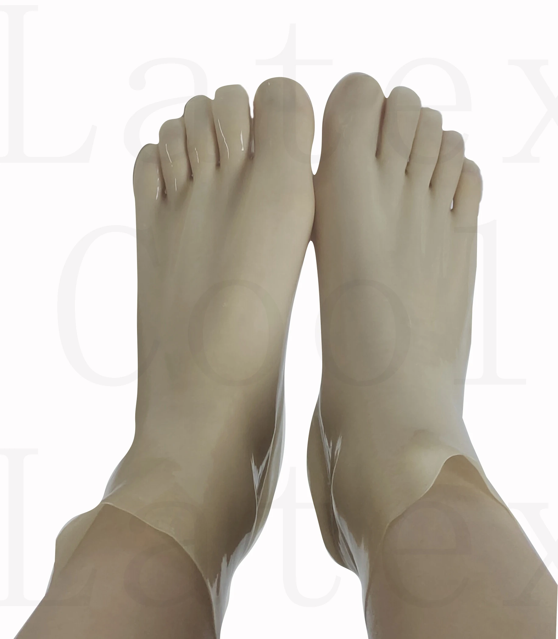 

100% Latex rubber transparent short five finger socks Size S-XL 0.4mm Gummi