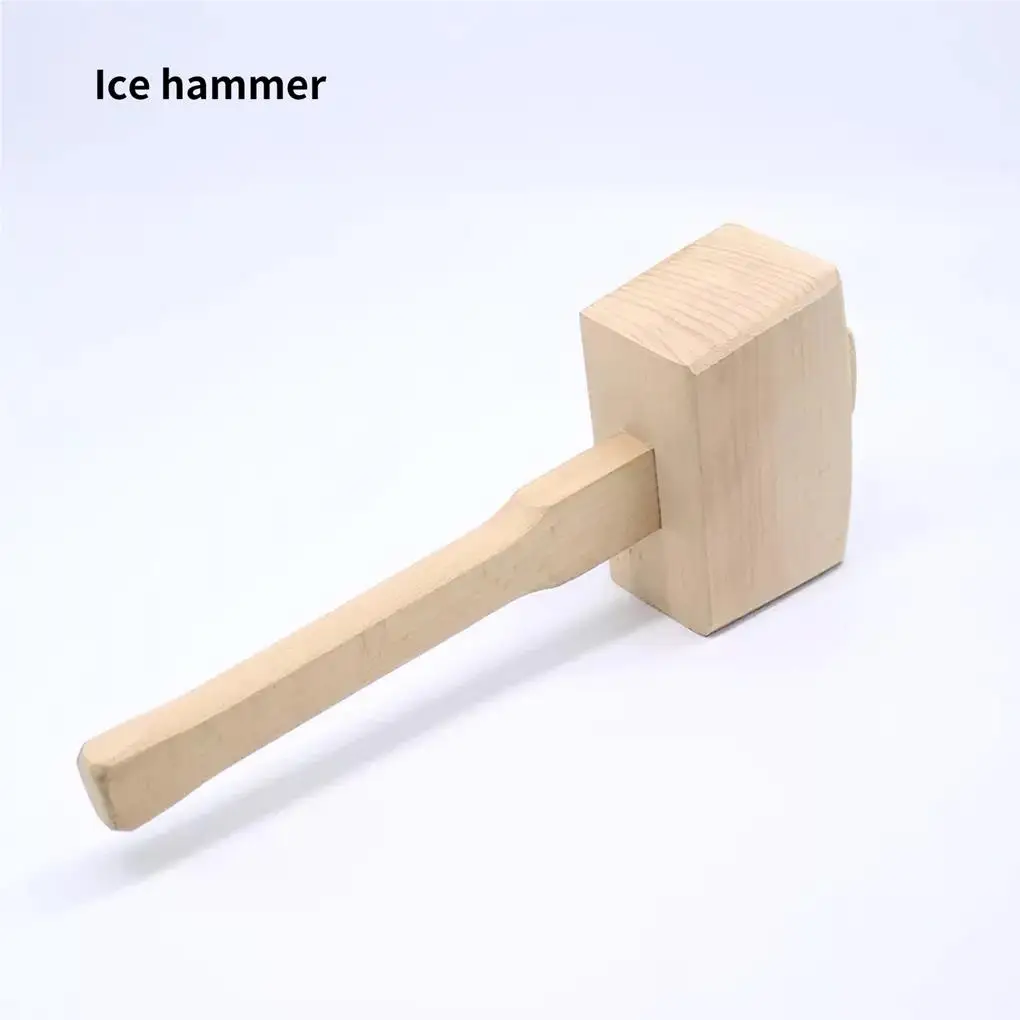 

Stainless Steel Ice Shovel Bag Crusher Reusable Practical Wood Hammer Lightweight Crushing Tool Set Kitchen Bar Party