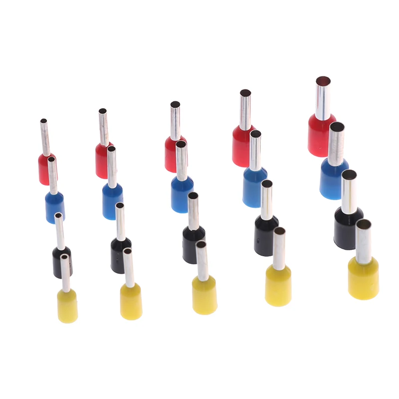 100pcs/lot Europe Style Pin Terminal VE0508 7508 1008 1508 2508 Tube Type Wire Line Cable Connector Blue Black Yellow Red