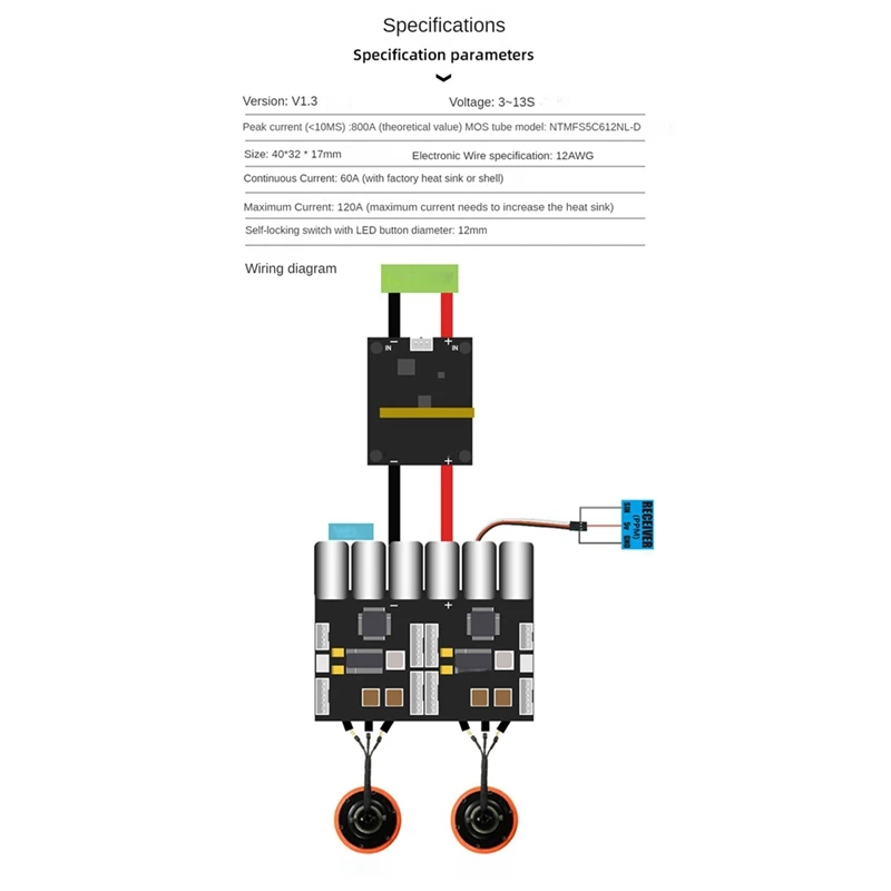 Flipsky Anti Spark Switch Anti Spark Smart Switch 200A For Electric Skateboard /Ebike/ Scooter/Robots ESC Automatic Switch