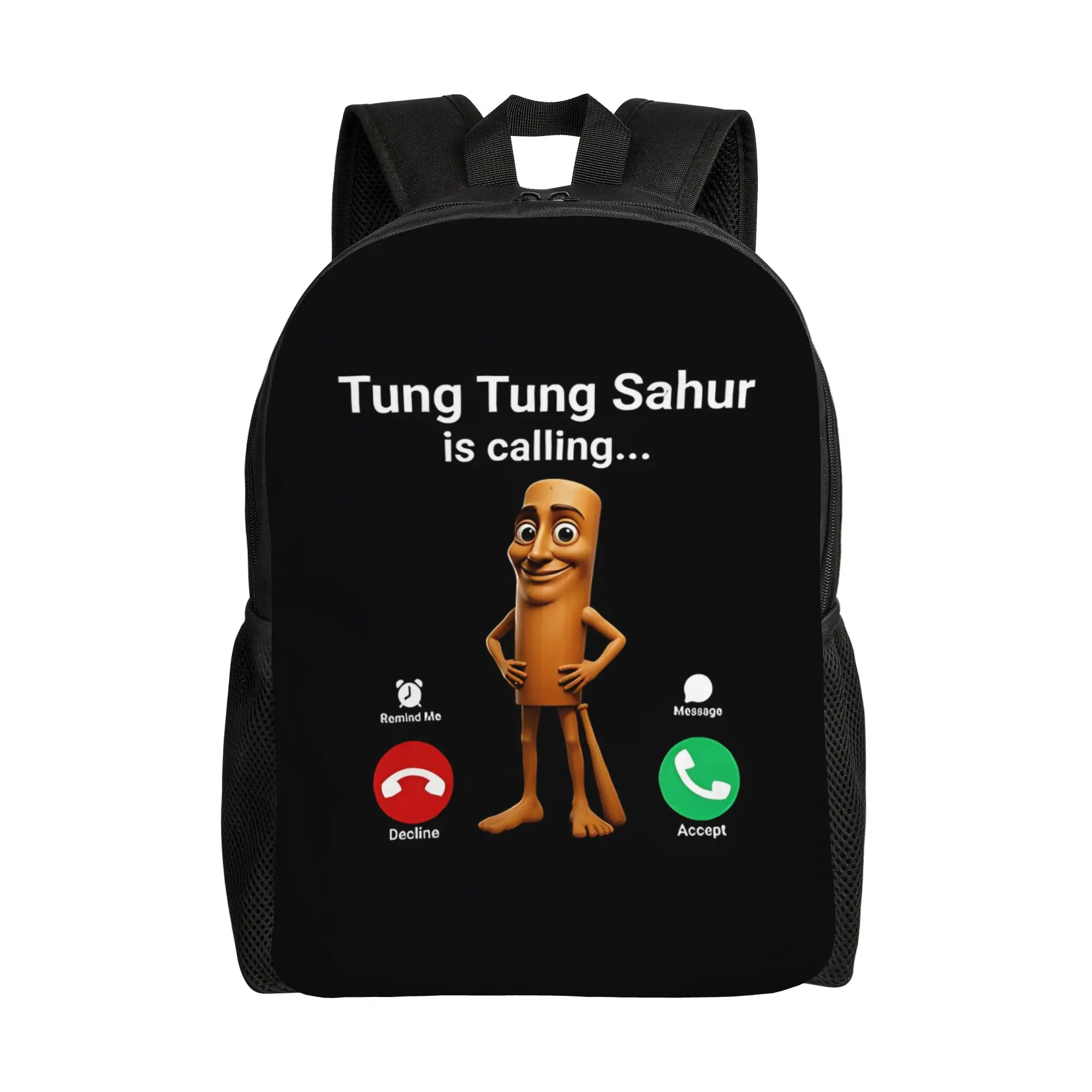 

TTung Sahur Is Calling Fishing Brainrot Joke Italian-Brainrot backpacks Women's Fashionable mochila Large Capacity mens bag