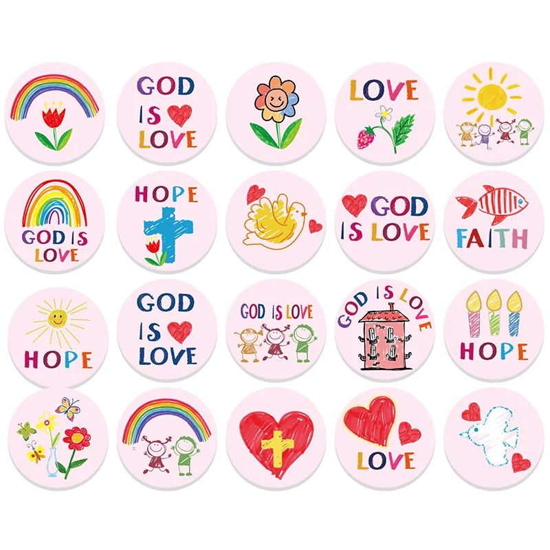 200 Pcs Christian Religious Stickers for  Jesus Christian Faith Shape Stickers Religious Easter Stickers