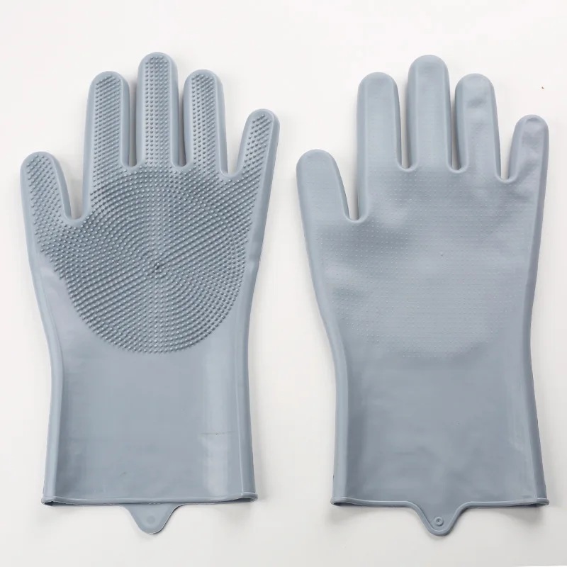 Multifunctional Silicone Cleaning Gloves, Non-slip Particle Scrubbing Gloves