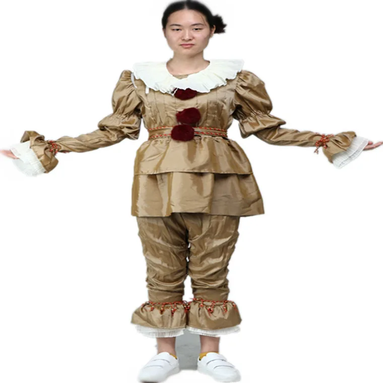 2025 جديد Pennywise قناع المهرج أزياء الهالوين التأثيرية بدلة نسائية تقليدية للمسرح الصيني مادة عالية الجودة