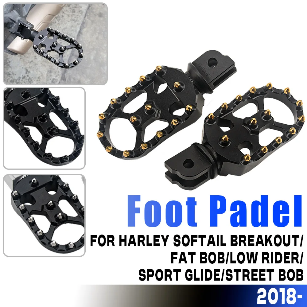 

Fit For Harley Davidson Softail Breakout Fat Bob Low Rider Sport Glide Street Bob Motorcycle Rotatable Front Foot Rests Footpegs