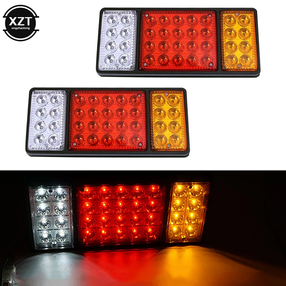 2Pcs 12V/24V 36LED Taillights Car Truck RV Van Bus Rear Tail Trailer Lights Signal Indicator Brake Stop Reverse Lamp