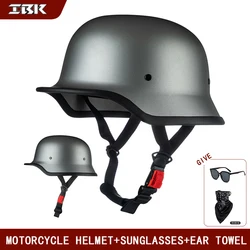 Motorcycle helmet male summer soldier helmet retro cruise half helmet electric car female locomotive four seasons German ladle h