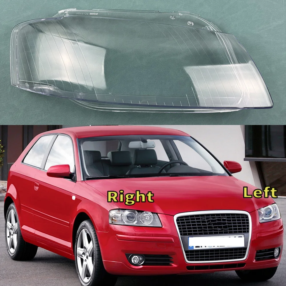 For Audi A3 2003-2008 Front Headlight Cover Transparent Lampshade Lamp Lens Headlamp Shell Plexiglass Auto Replacement Parts