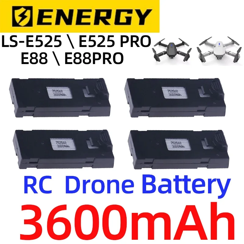 E88 RC Drone Official 3600mAh 3.7V Battery Accessory For E88PRO E88 E99 E525 Ls-E525 P1 P5 K3 Battery Spe Special Part 10Pcs