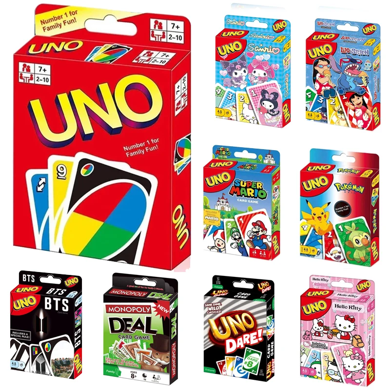 Mattel UNO Games Family Funny Entertainment Board Game Fun Playing Cards Kids Toys Gift Box uno Card Game