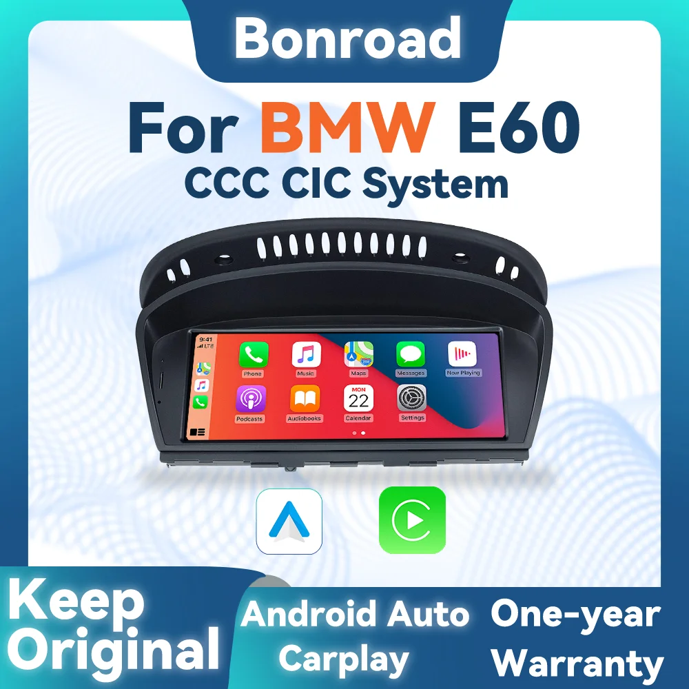 BONROAD For BMW 5 Series E60 E61 E62 E63 E64 E90 E91 E92 E93 M3 Wireless Carplay Car Radio GPS Multimedia Display Touch Screen