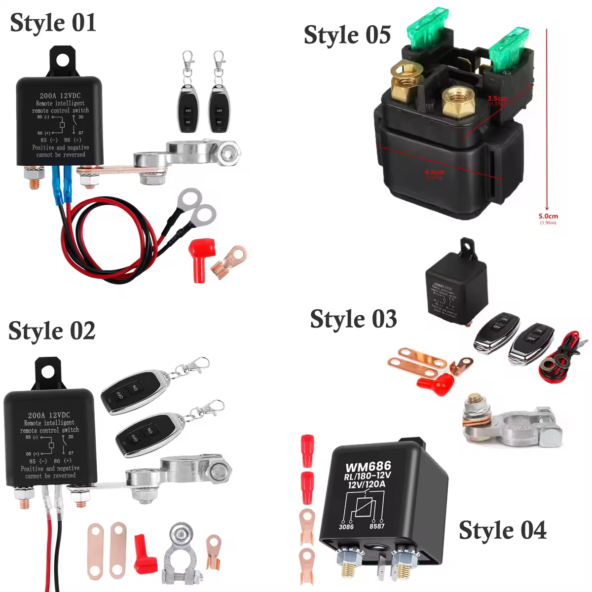 Remote Battery Disconnect Switch 12V 200/250A Remote Control Battery Switch Relay Anti-theft Car RV Boat Battery Kill Switch