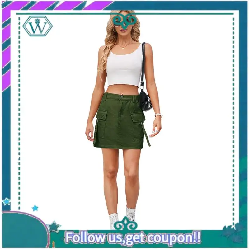 

A09P Женская мини-юбка-карго Джинсовое джинсовое платье с карманом