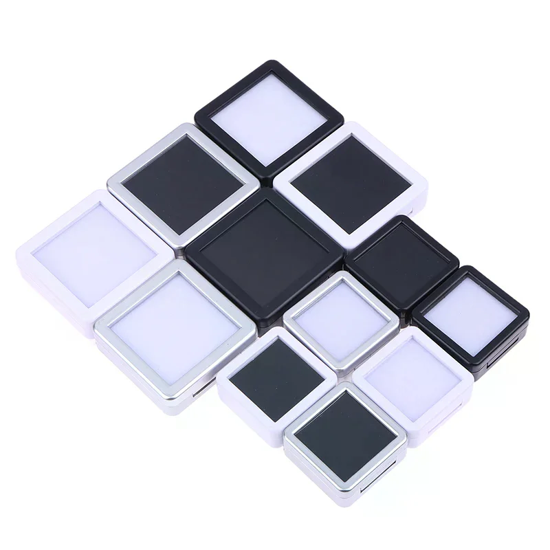 Transparent Glass Top Lid Gem Jar Box Jewelry Gem Display Storage Show Case Tool Pendant Loose Diamond Gemstone Holder Container