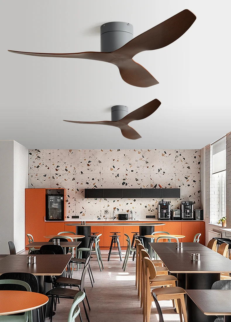 45/52 Inch Industrial Retro Ceiling Fan with LED Light and Remote Control, 6 Speed Silent Ceiling Fans No Light for Home & Offic