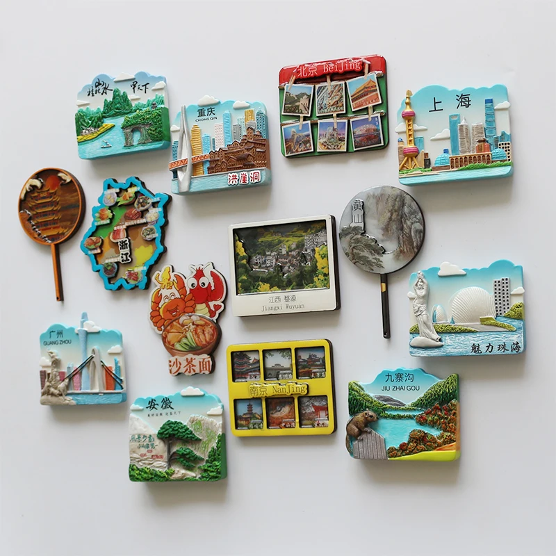 Beijing Hunan Shanghai tourist refrigerator sticker Changsha Nanjing Guangdong Xi 'an Chongqing magnetic sticker