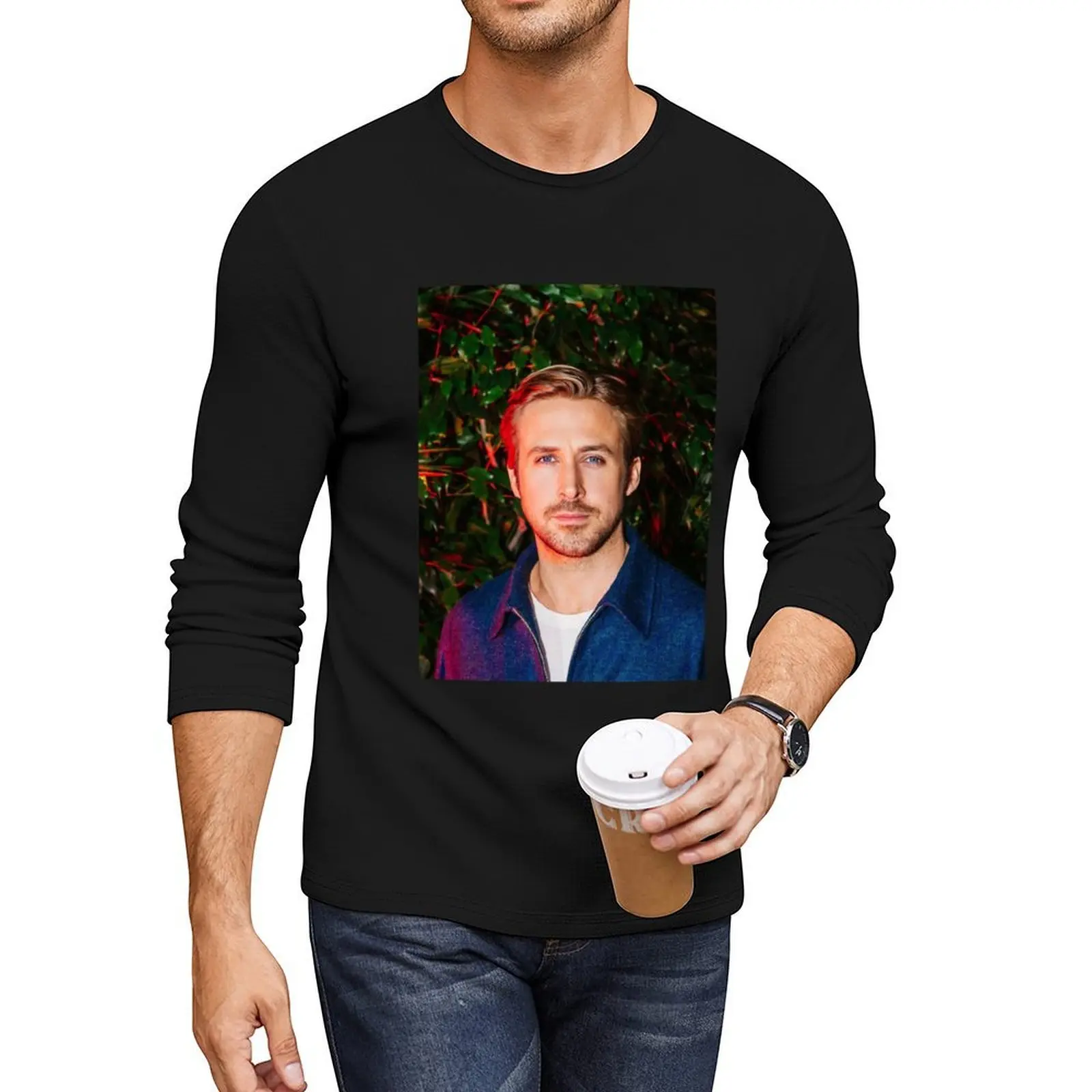 

Funny Gift For Famous Ryan Gosling Actor Singer Gifts For Fan Long T-Shirt animal print shirt for boys fitted t shirts men