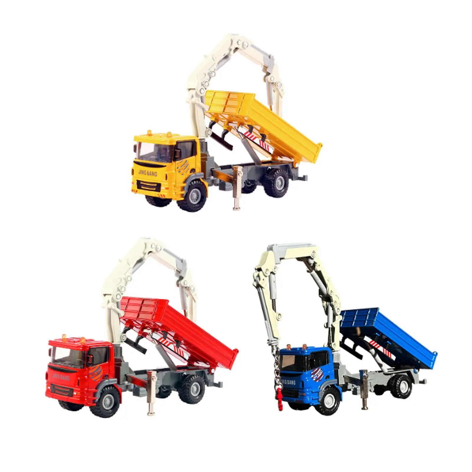 1/60 Crane Truck Toy Miniature for Kids Boys Girls Engineering Vehicle Model