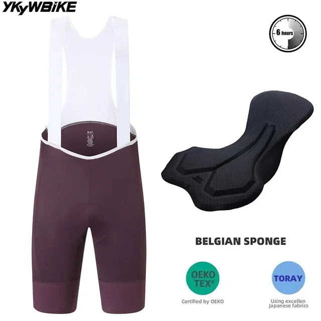 YKYW Herren Sommer Lila Radsport-Trägerhose Italien MITI Trägerhose Rennrad-Trägerhose Belgien Elastic Interface Gepolsterte Fahrradhose