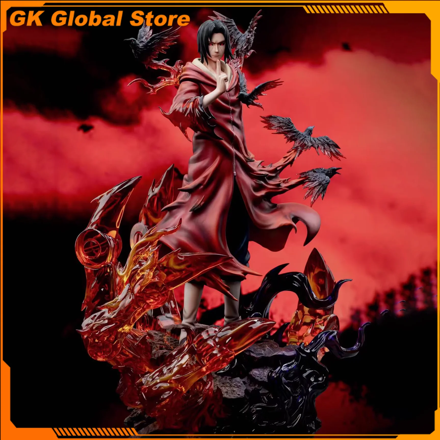 1/6 NARUTO Uchiha Itachi Edo Tensei Anime Figure Peripheral Scene Glow Resin Statue Desktop Decorate Ornaments Birthday Gift Toy