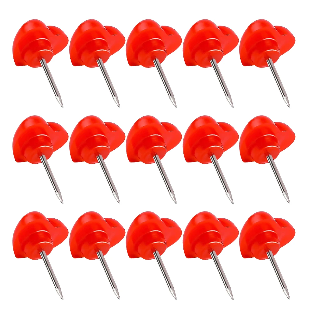 

50pcs Heart Shaped Push Pins Decorative Bulletin Board Tacks Stainless Steel Map Markers Plastic Cork Wall Thumb Pins