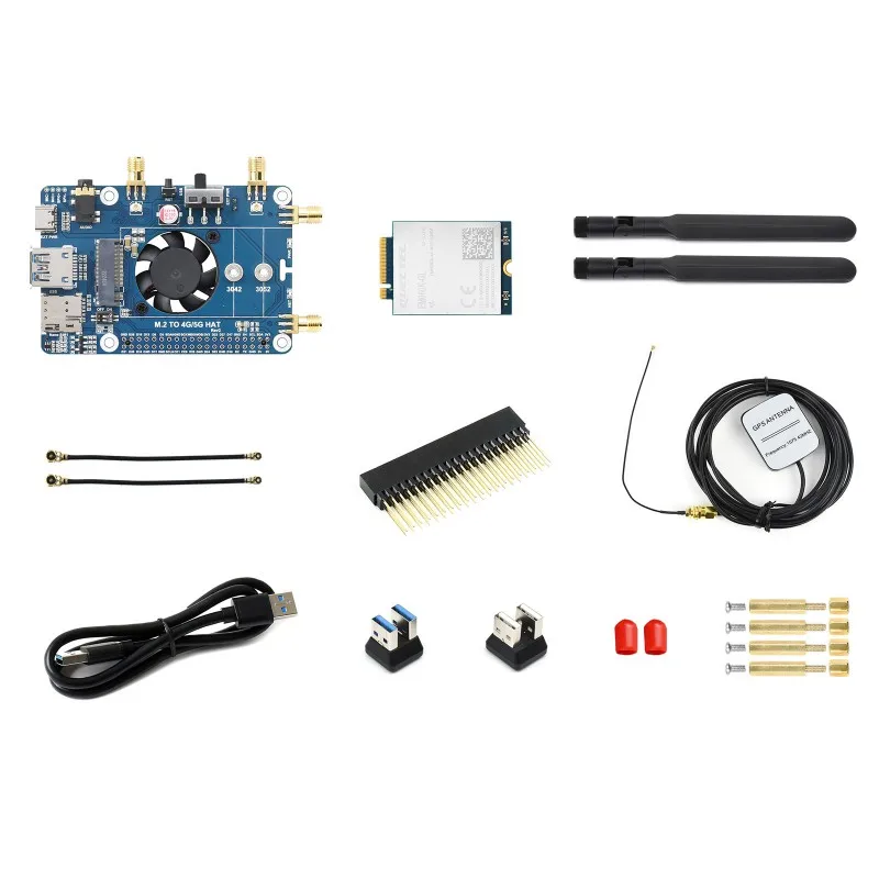 Raspberry Pi LTE Cat 6 Communication HAT, LTE-A Global Multi-band, GNSS Positioning, comes with EM060K-GL Module