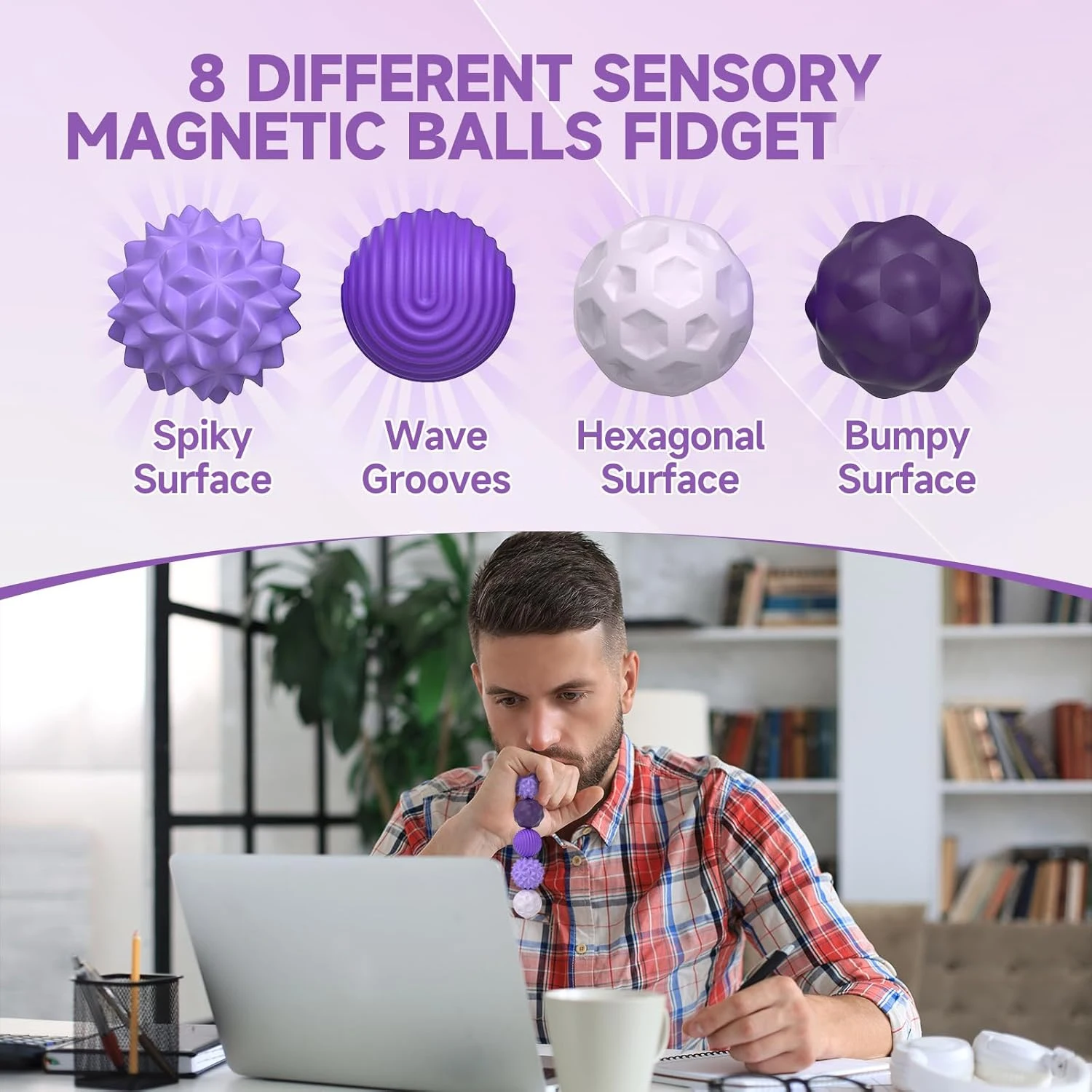 ซิลิโคน Magnetic Sensory Balls Fidget ของเล่นกังวลลูกบอลออทิสติก Calming Fidgeting ของเล่นผู้ใหญ่ความวิตกกังวลบรรเทาความเครียด Sensory ของเล่น