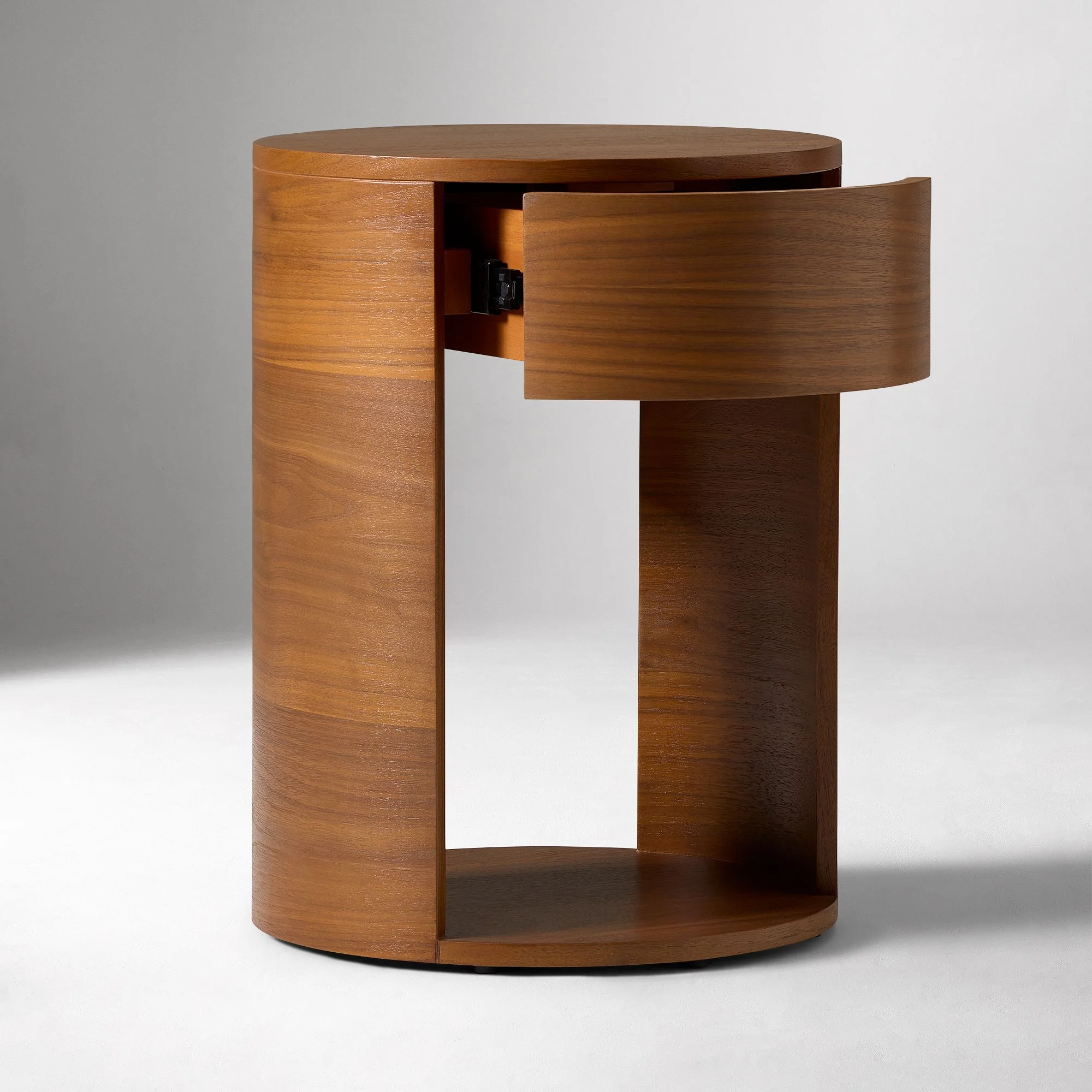 طاولة بجانب السرير ذات درج حديث فاخر وأثاث غرفة النوم وطاولة بجانب السرير مستديرة من خشب البلوط #6