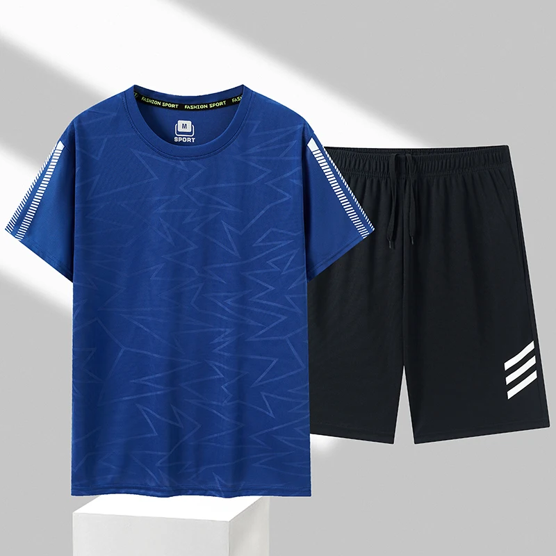 

Quick-drying sports t-shirt summer workout set, ice silk shorts, basketball outfit, running casual wear