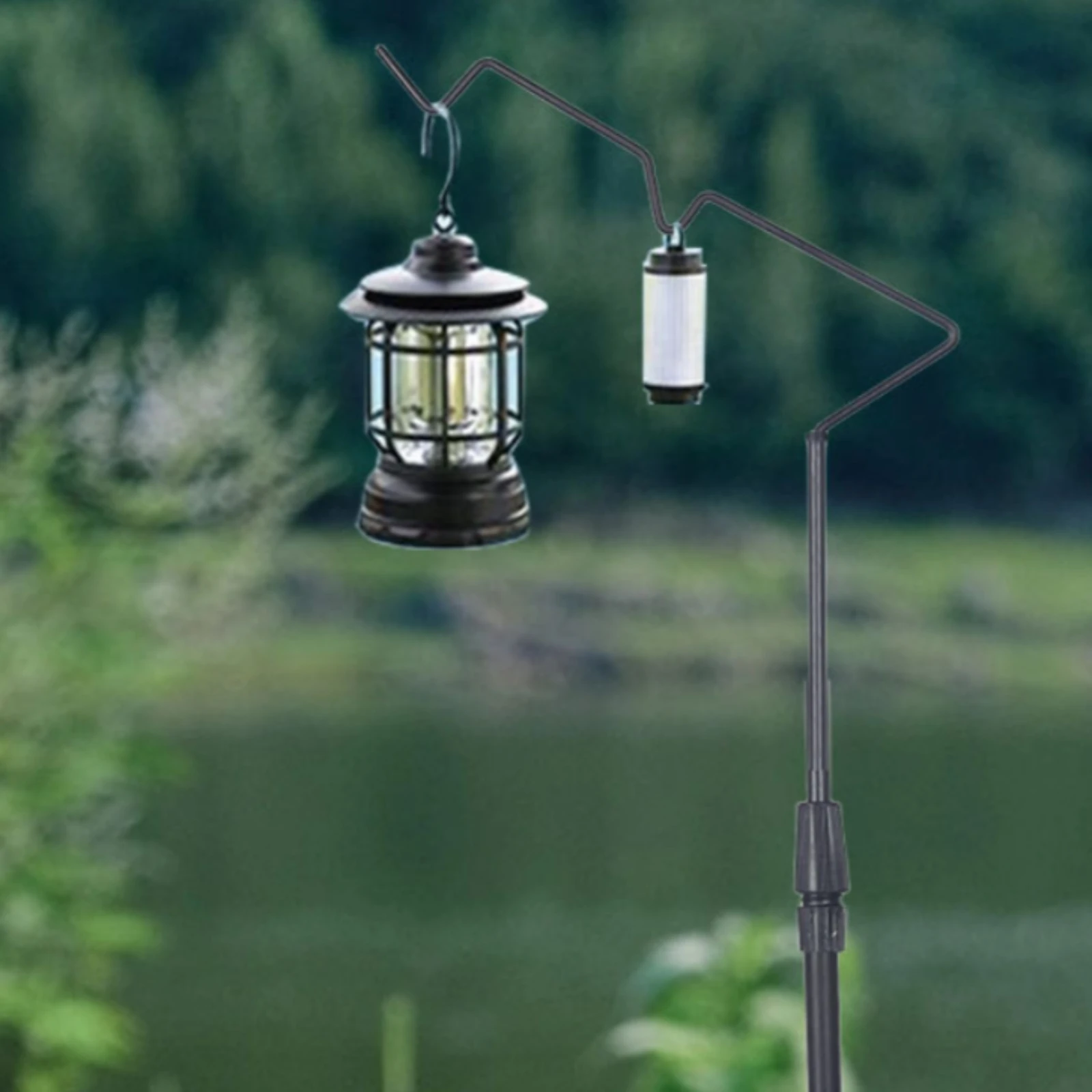 Outdoor Camping Gear - Tabletop Lantern Hanger Stand Carbon Steel