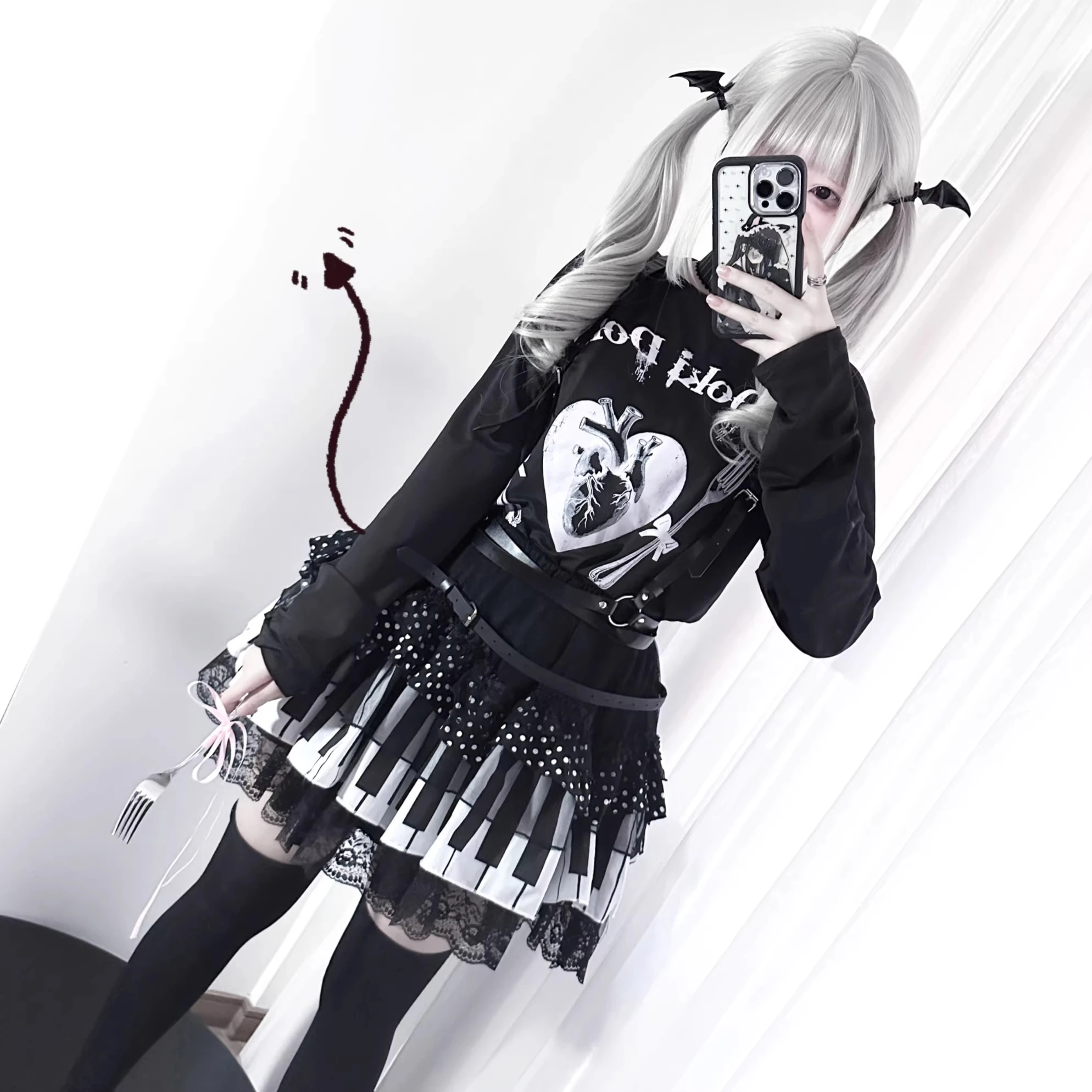 Giapponese Y2k Harajuku Camicia a maniche lunghe Top da donna Kawaii Carino Autunno Patchwork Slim Fit T-shirt Dolce estetica femminile Nuovo