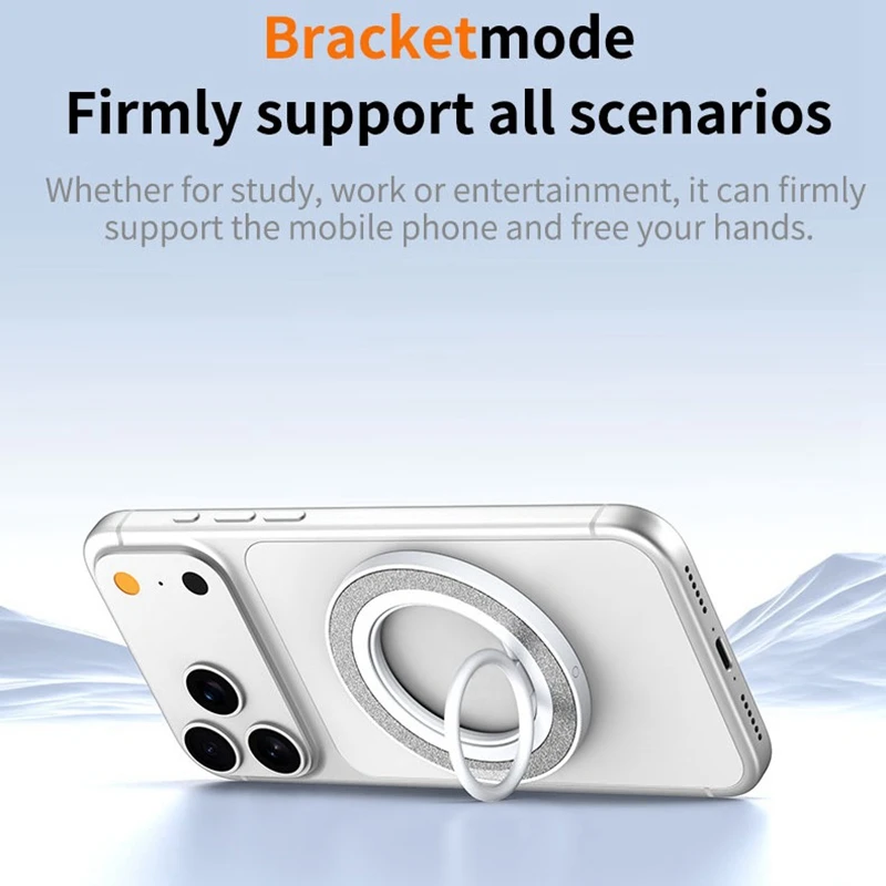 حامل هاتف بحلقة إصبع مغناطيسية جديدة من MagSafe، 360 درجة °   قبضة هاتف قابلة للدوران وقابلة للطي، دعامة معدنية عالمية، حامل سطح المكتب الأنيق
