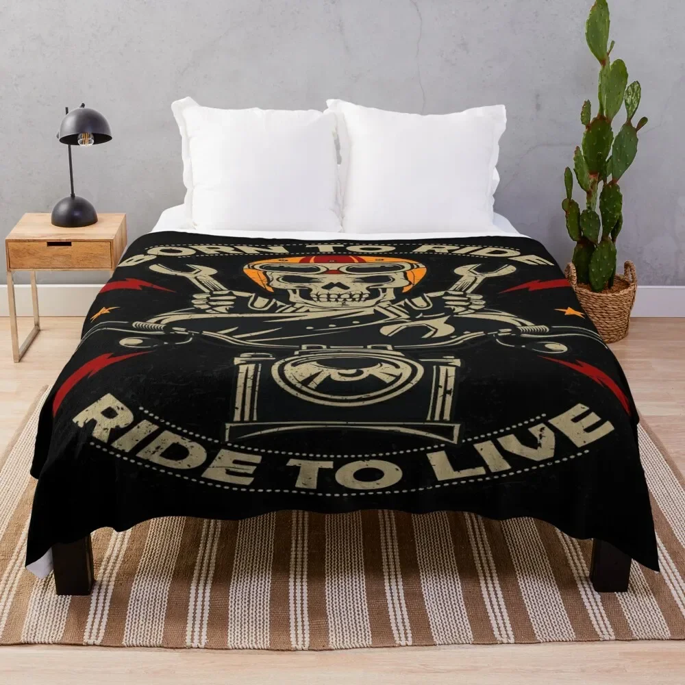 

Vintage Motorcycle Throw Blanket Luxury Designer Hairy Blankets