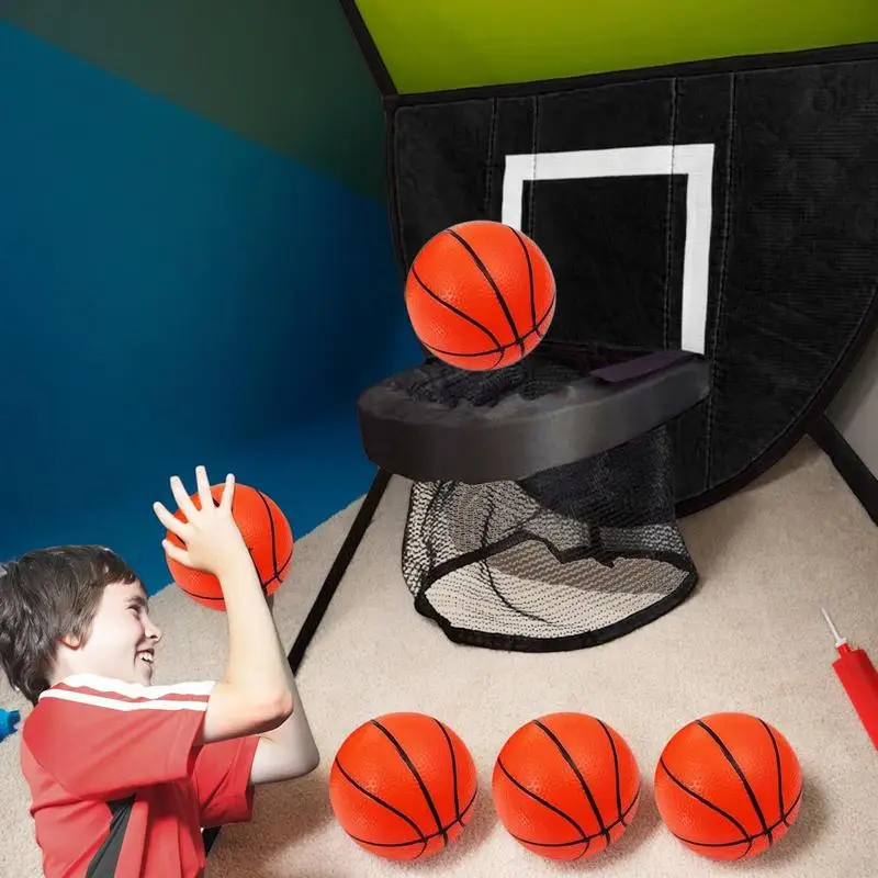 Батутное крепление для баскетбольного кольца, детское мягкое крепление для баскетбольного кольца с 4 мячами и насосом, крепление для батута