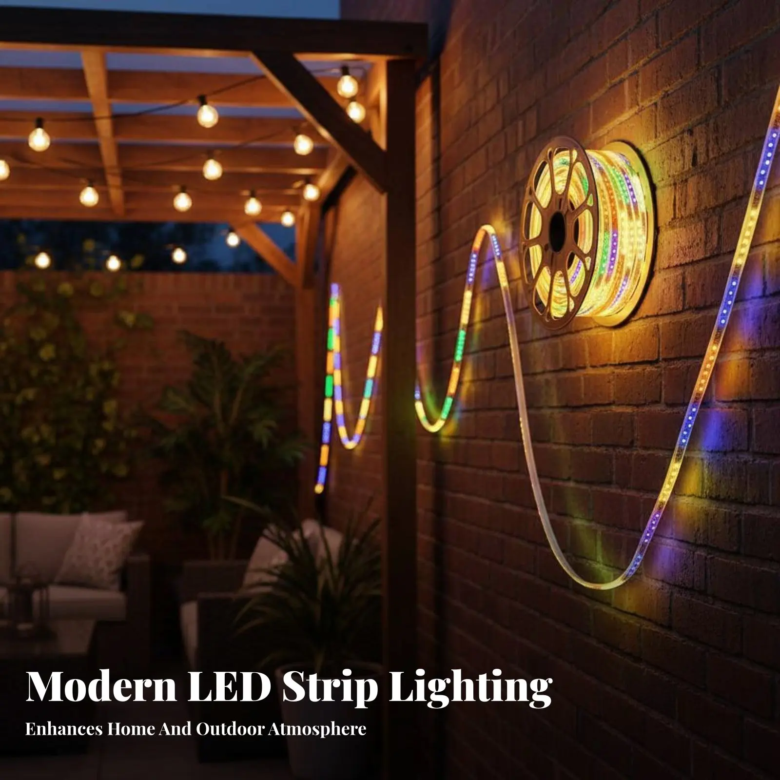 LED Strip Light, Colorful Marquee, Flowing Illumination, 2835 High-Power, Waterproof, Outdoor Atmosphere Bar