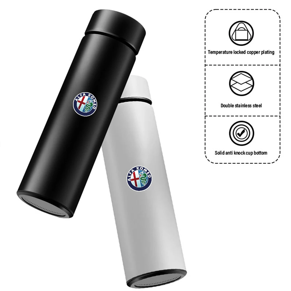 1pc Thermos Bottle Smart Cup With Temperature Display 304 Stainless Steel Vacuum Insulated Intelligent Cup For Alfa Romeo 159