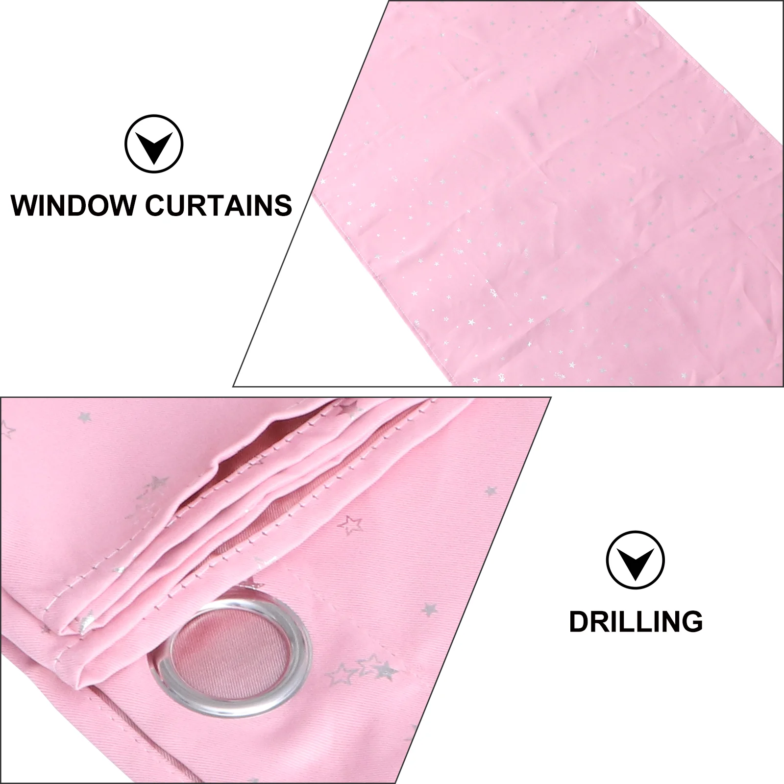 

1 pc Simple Fashion Window Curtain Heat Insulation Blackout Stars Moon Punching Curtain Living Room Bedroom Grey 100X250Cm