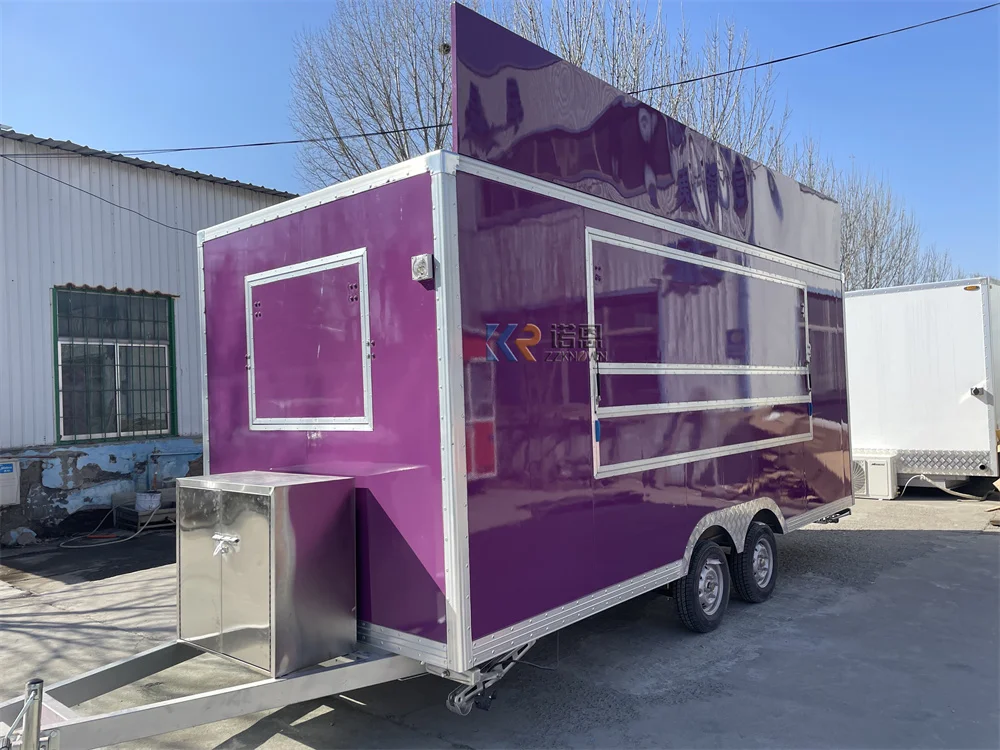 Street Mobile Food Trailer Customized Fully Kitchen Equipment Pizza Kiosk Concession  Food Truck Carts