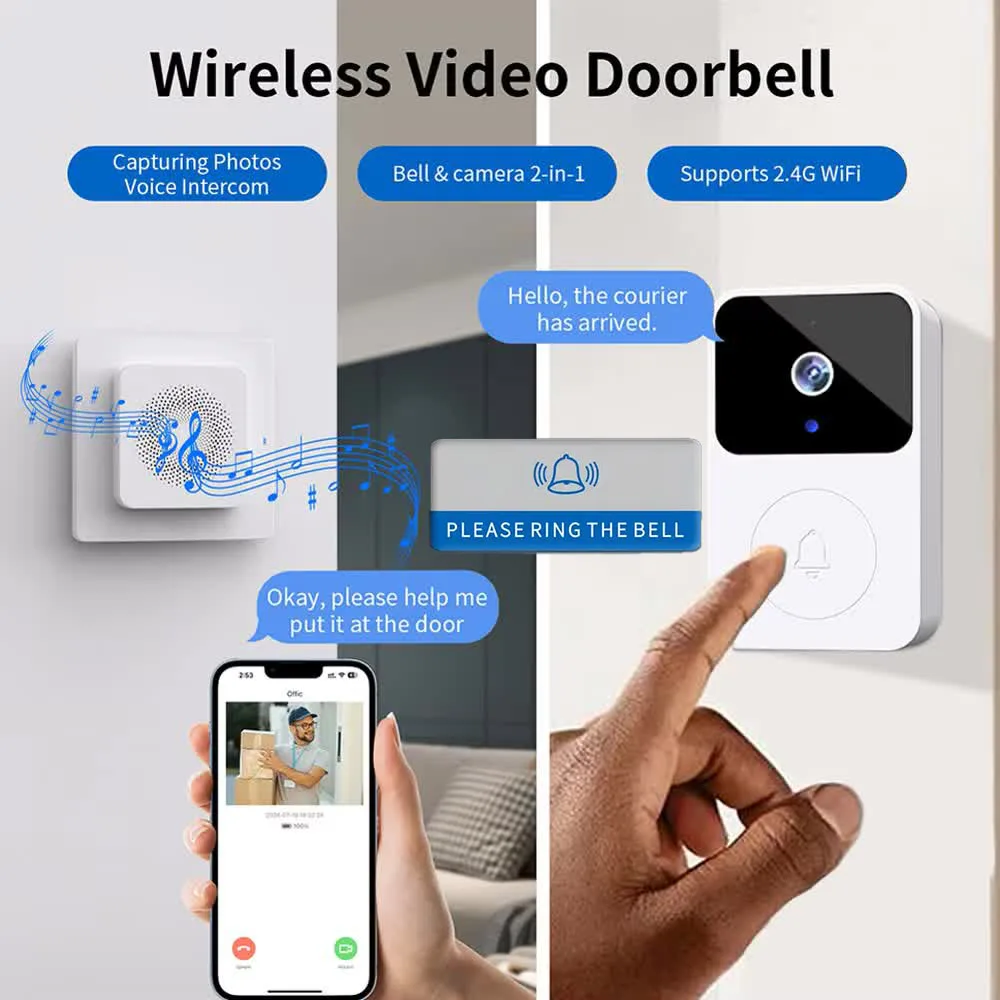 Doorbell WiFi Wireless Video Two-way Intercom Doorbell Camera APP Control Home Door Bell For Home Security Alarm System