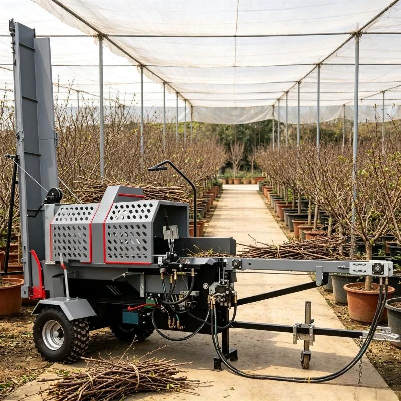 High Output Portable Wood Splitter with Conveyor Belt Heavy Duty Towable Firewood Timber Saw Machine