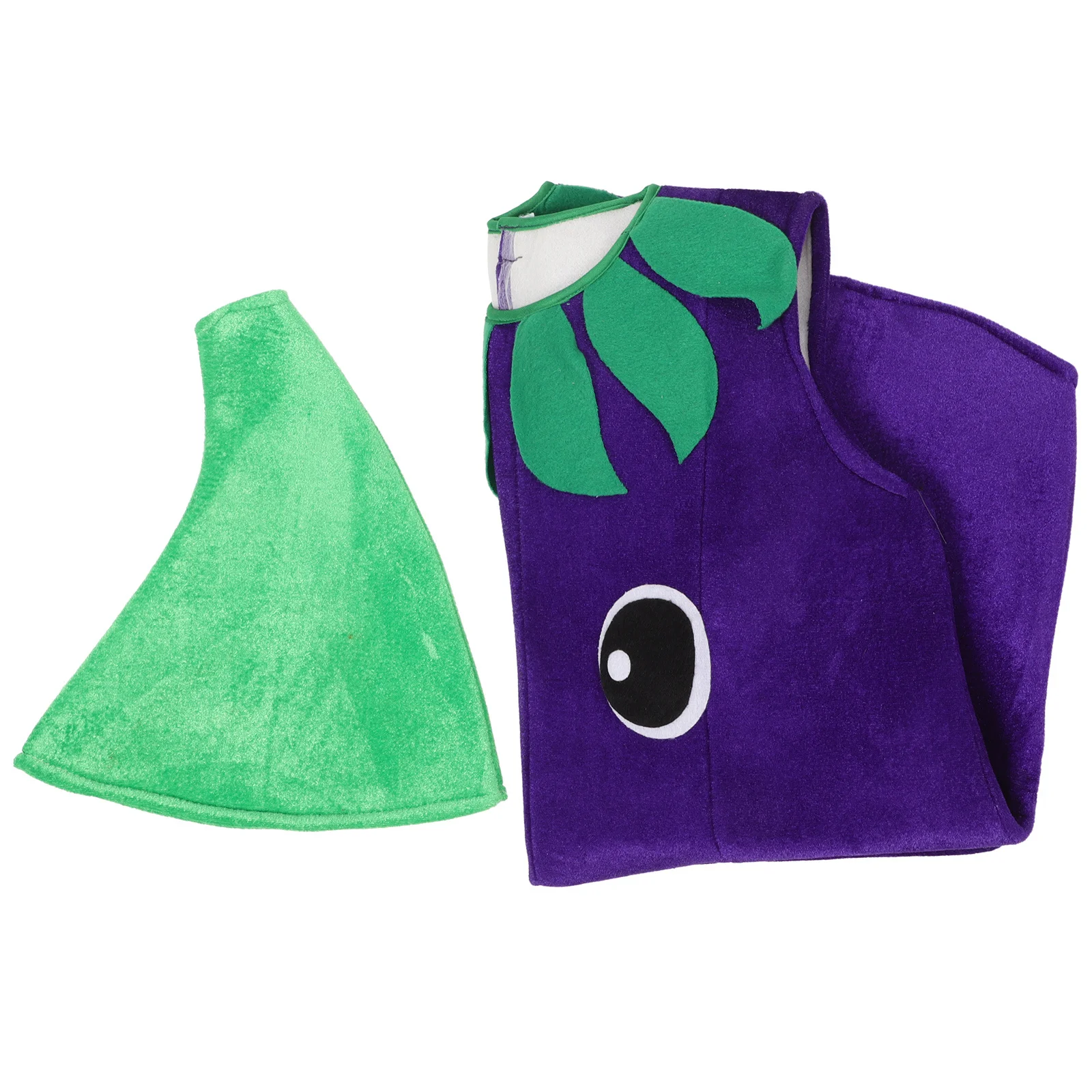Costume de Cosplay aubergine pour enfants, 1 ensemble, déguisement de légumes une pièce pour Halloween, spectacle sur scène pour la journée des enfants