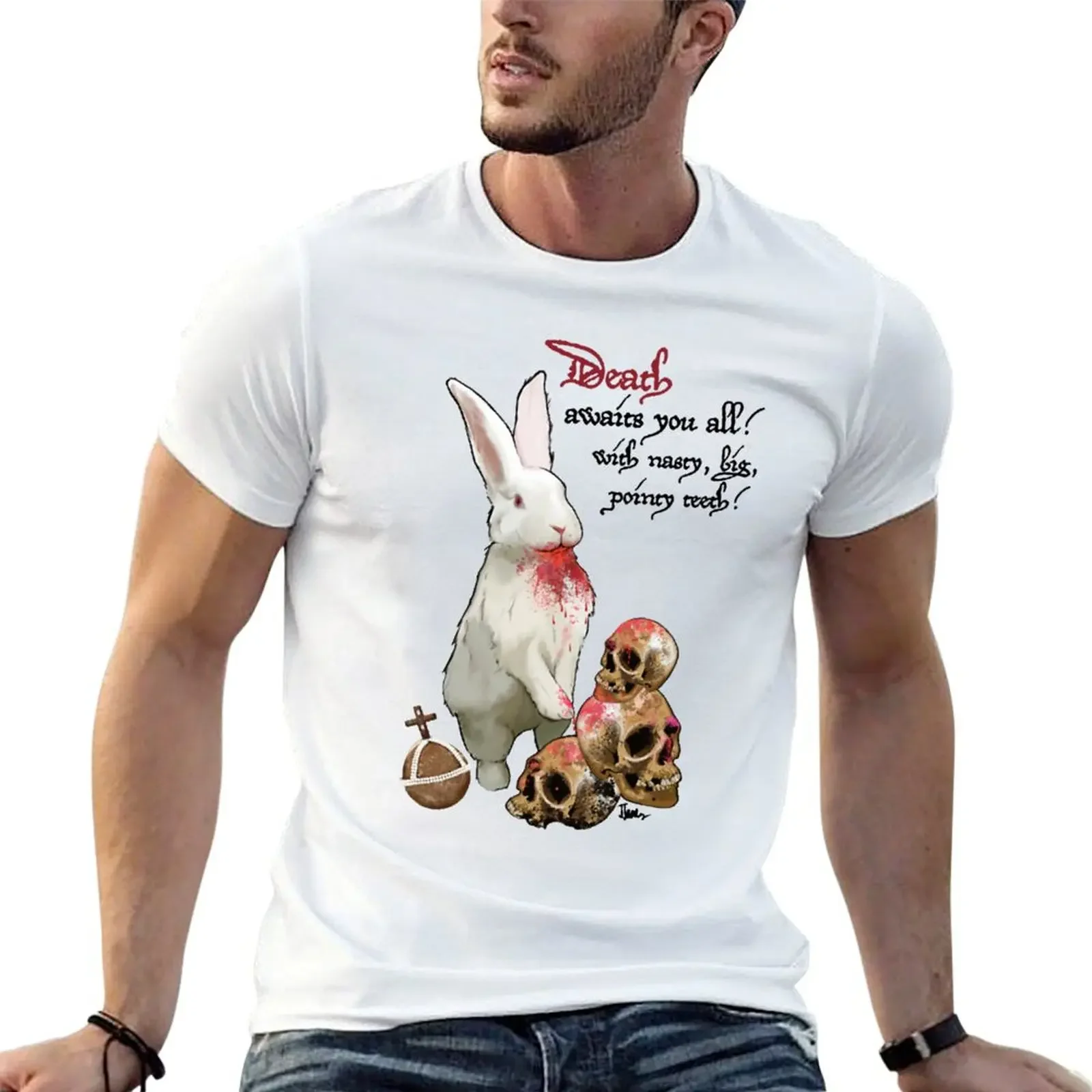 Killer Rabbit of Caerbannog T-Shirt customs design your own anime stuff boys whites mens t shirt