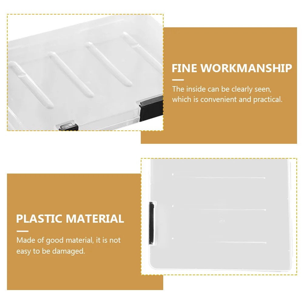 

2 Pcs File Storage Box Plastic Files Holder Lightweight Office Study Paper Container ganizer Certificate Folder Document Bag